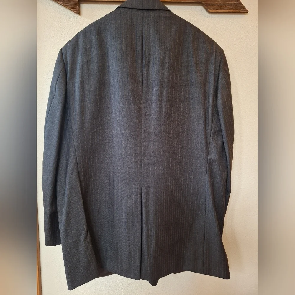 Brooks Brothers 1818 Madison Wool Blazer Sport Coat Charcoal Striped Mens 48 Reg